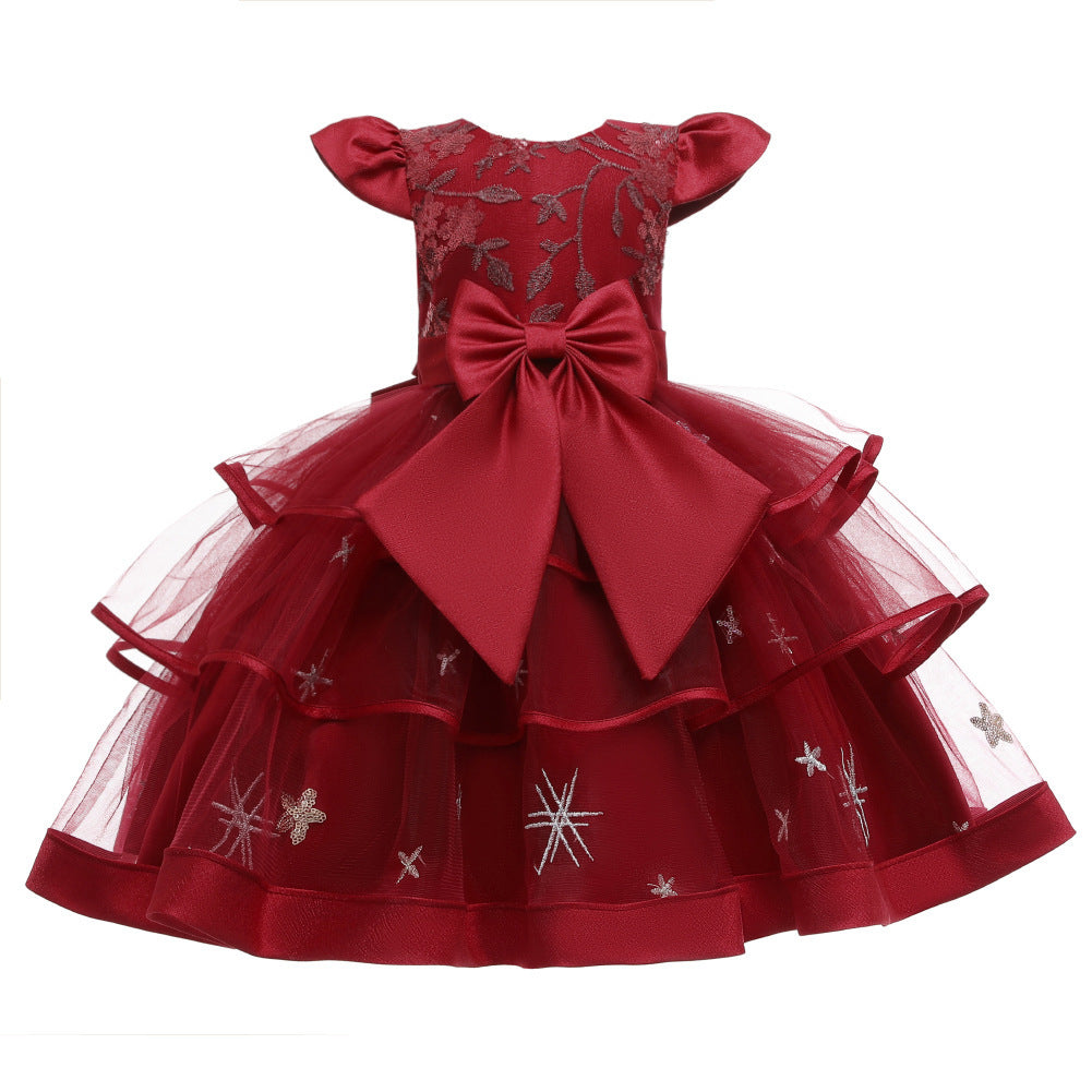 Girls Sleeveless Princess Dress – Mesh Cake Style