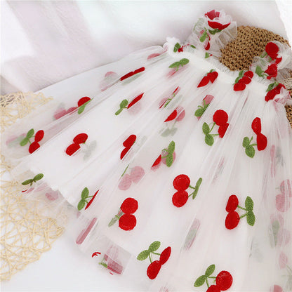 Flower Girl Dress Summer Princess White Gauze Skirt