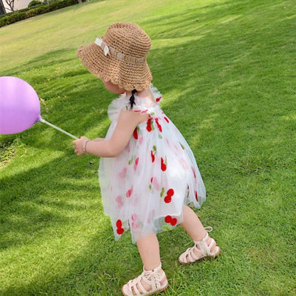 Flower Girl Dress Summer Princess White Gauze Skirt