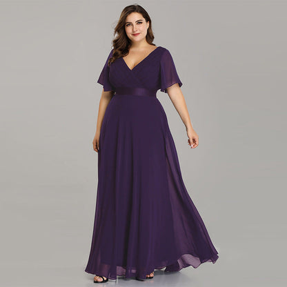 Elegant Long Gown for Women–Chiffon Evening Dress