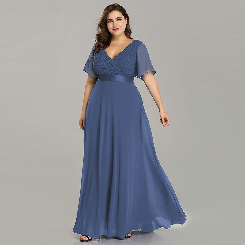 Elegant Long Gown for Women–Chiffon Evening Dress
