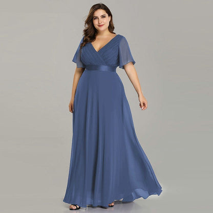 Elegant Long Gown for Women–Chiffon Evening Dress
