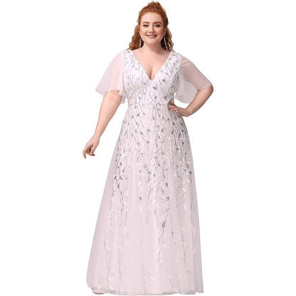 Women's Plus Size Bridesmaid Dress – Sequined Fishtail Gown