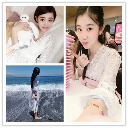 Lace V-Neck Dress – Elegant Fairy Style Summer Outfit