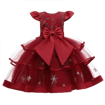 Girls Sleeveless Princess Dress – Mesh Cake Style