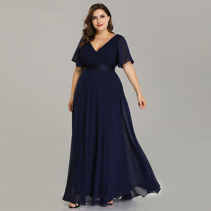 Elegant Long Gown for Women–Chiffon Evening Dress