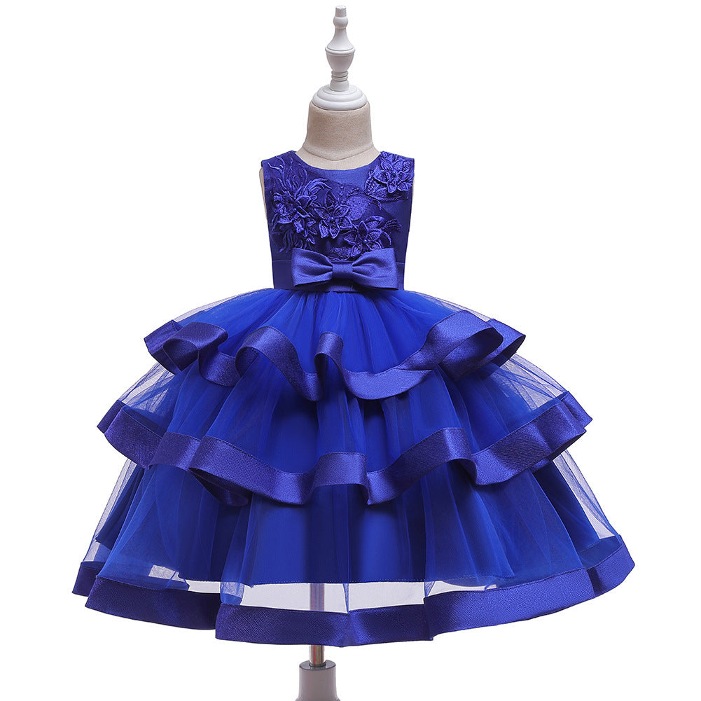 Girls Sleeveless Princess Dress – Mesh Cake Style