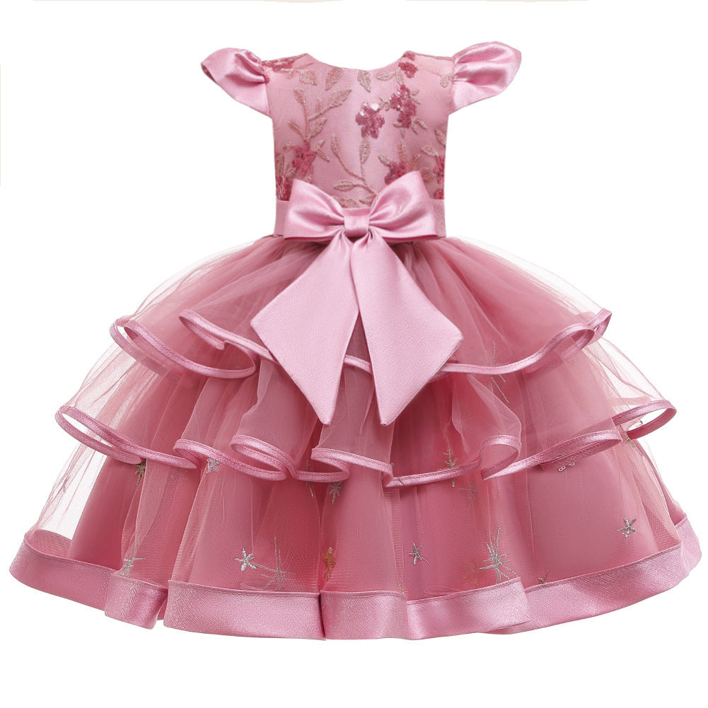 Girls Sleeveless Princess Dress – Mesh Cake Style