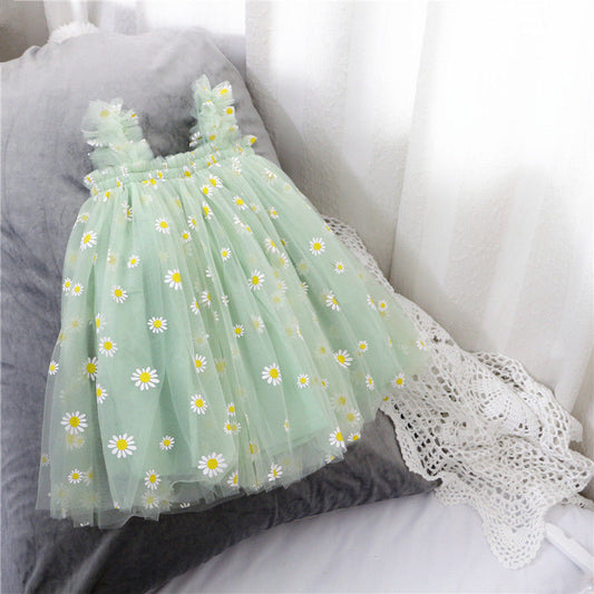 Flower Girl Dress Summer Princess White Gauze Skirt