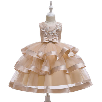Girls Sleeveless Princess Dress – Mesh Cake Style