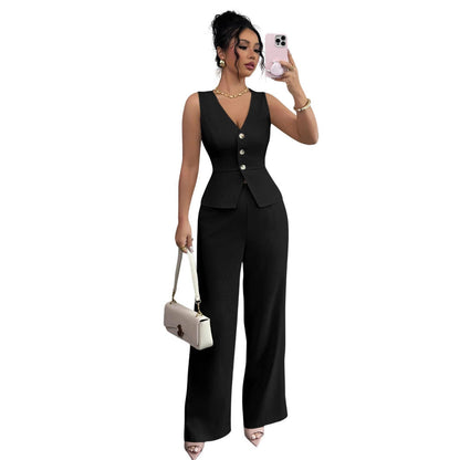 Solid Color Sleeveless Two Piece Set – Chic Casual Fit