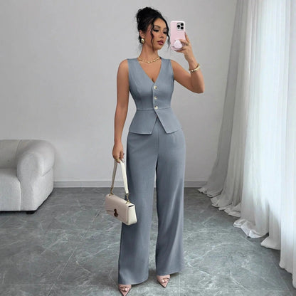 Solid Color Sleeveless Two Piece Set – Chic Casual Fit